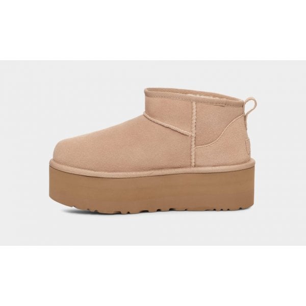 Womens Ultra Mini Platform in Sand Suede