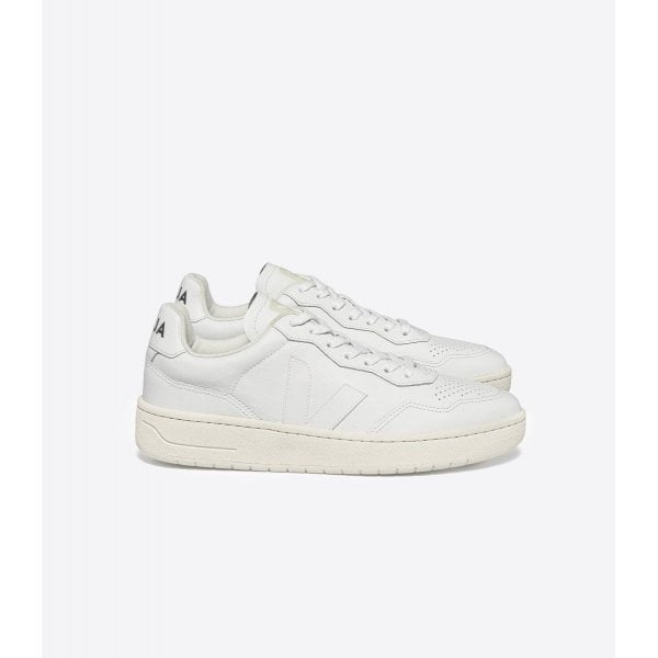 Womens V90 O.T Leather Trainer in Extra White