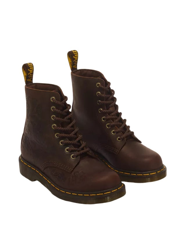 1460 Pascal emboss Floral Crazy Horse Leather Boots