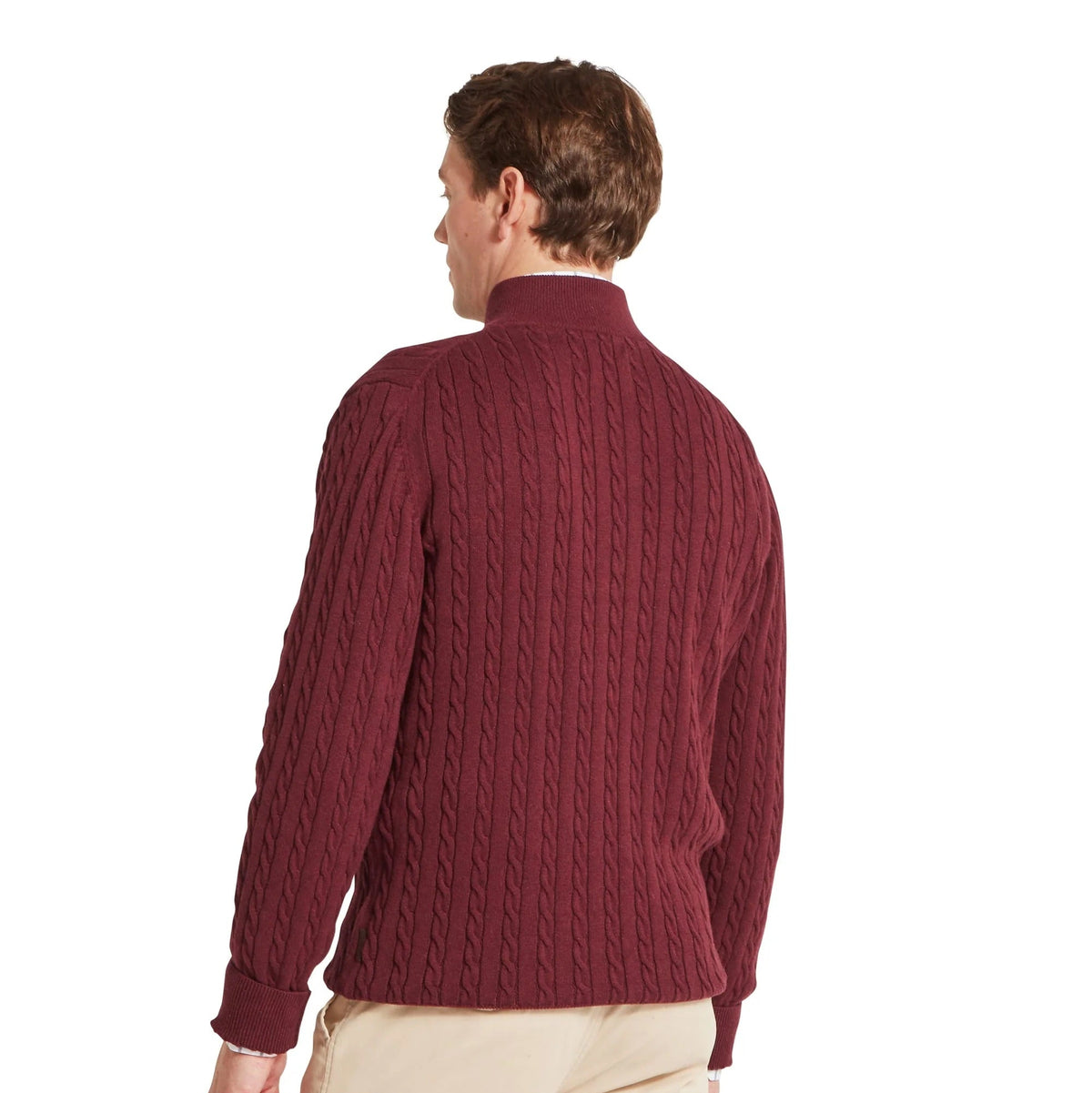 Calton Cotton Cashmere Cable 1/4 Zip Jumper