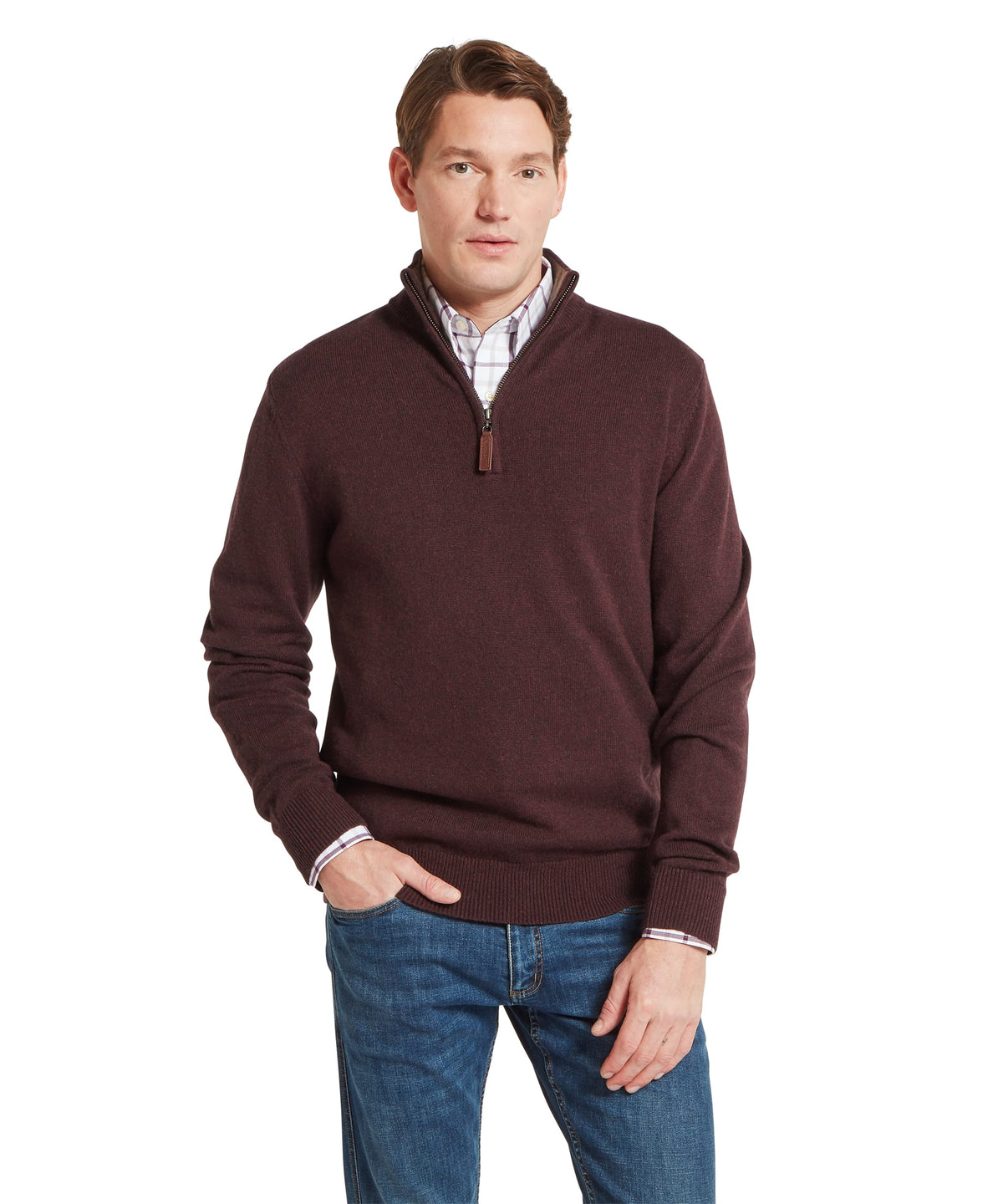 Lewis Lambswool 1/4 Zip Jumper