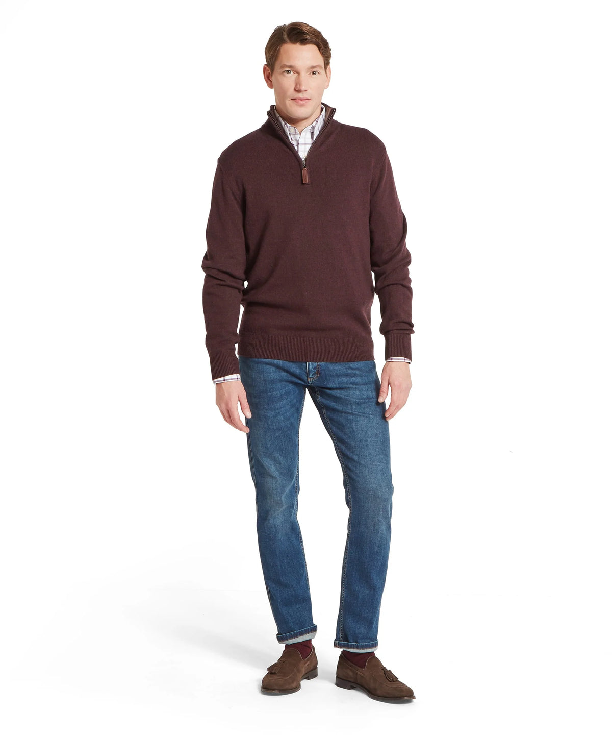 Lewis Lambswool 1/4 Zip Jumper