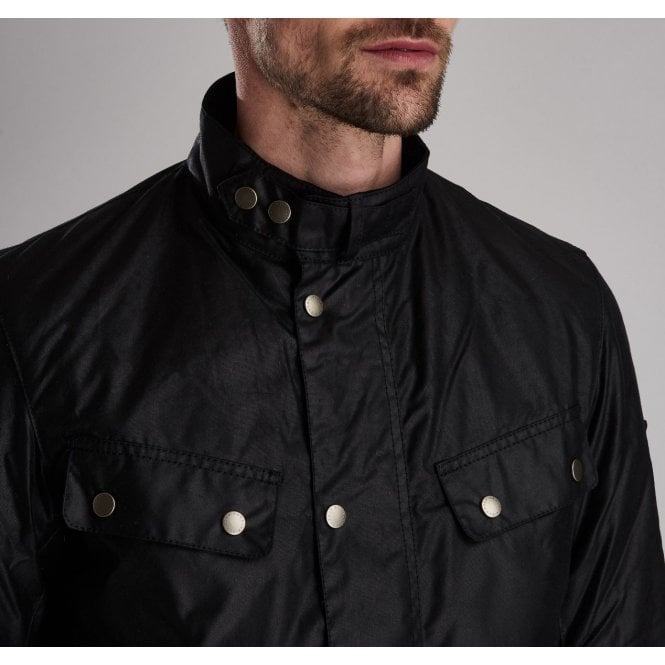 mens black barbour wax jacket